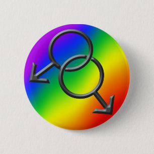 Buttons Rainbow Man Kärlek-knappar i gay pride Knapp