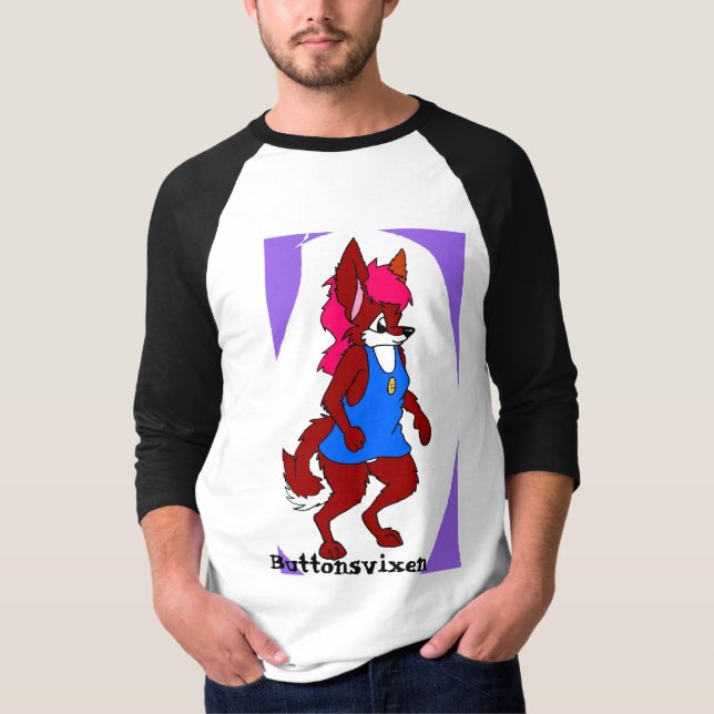 buttonsstanding3 Buttonsvixen Tee Shirt (Framsida)