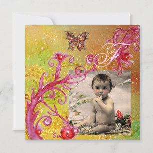 BUTTRYCKLIGEN I GULT BABY SHOWER-fotomall Inbjudningar