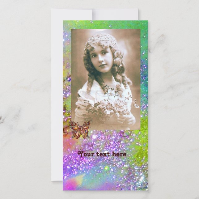 BUTTRYCKLIGEN I SPARKLES ljusblå grönt av lila (Framsida)