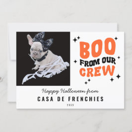Buu från teamet | Modern Retro Halloween Foto Vitt Julkort