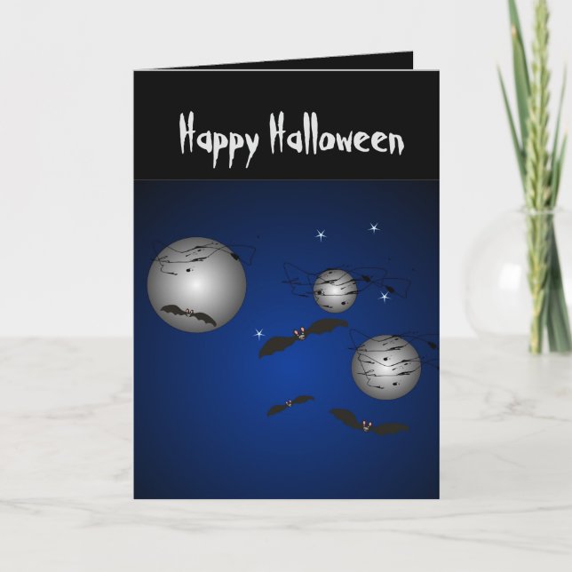 Buu Huu Ha en Fladderig Tid Halloween-kort Kort (Framsida)