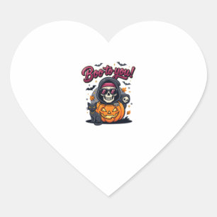 Buu till dig Halloween skelett pumpa Hjärtformat Klistermärke