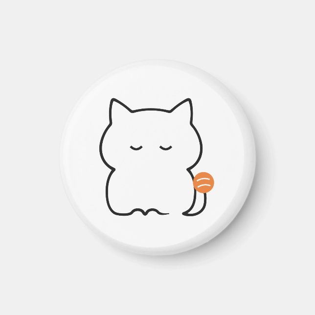 Buxig Gingerkatt Sittande Magnet (Framsidan)