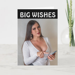 BUXOM BRUNETTE CURVY GIRL FÖDELSEDAGSKORT KORT