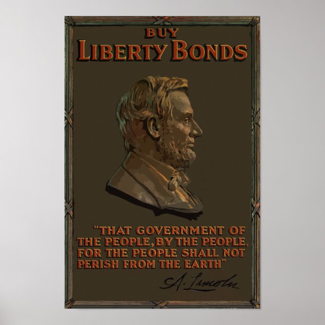 Buy Liberty Bonds - Abraham Lincoln Poster (Framsidan)