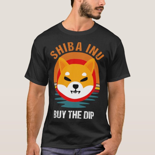 Buy The Dip Shiba Inu Shib Coin Men Crypto Hodl T Shirt (Framsida)
