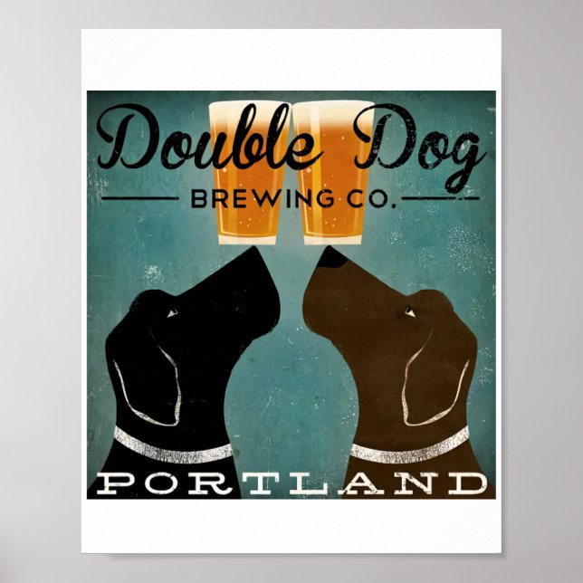 Buyartforless Dubbla Hund Brewing Co Portland Blac Poster (Framsidan)