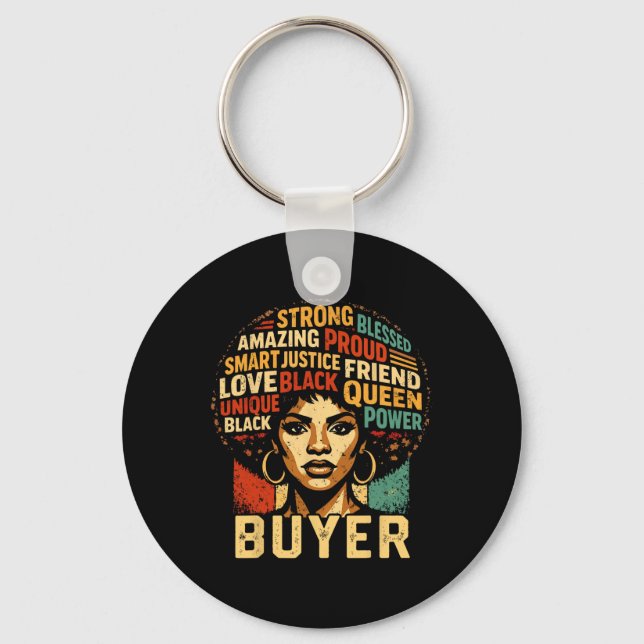 Buyer Black History Month Powerful Black Pride Art Nyckelring (Framsida)