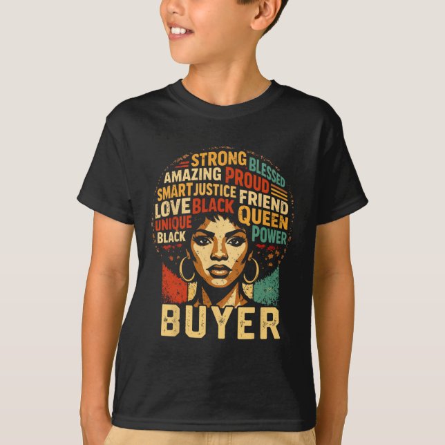 Buyer Black History Month Powerful Black Pride Art T Shirt (Framsida)