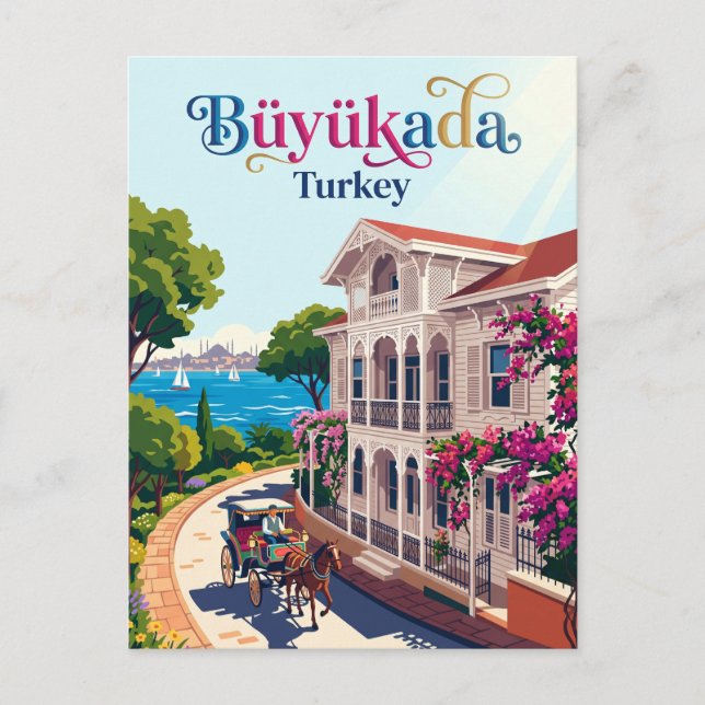 Büyükada Turkiet Vykort (Framsida)