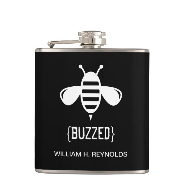 {BUZED} Brudens sida Buzzed Bee Gift (svart) Fickplunta (Framsidan)