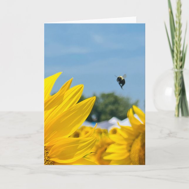 BuZY Bee Photo Blank Greeting Card/Note Card Kort (Framsida)