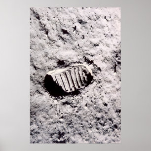 Buzz Aldrins fotspår  NASA Apollo 11 Månen Poster