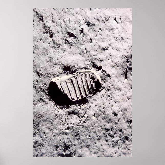 Buzz Aldrins fotspår  NASA Apollo 11 Månen Poster (Framsidan)