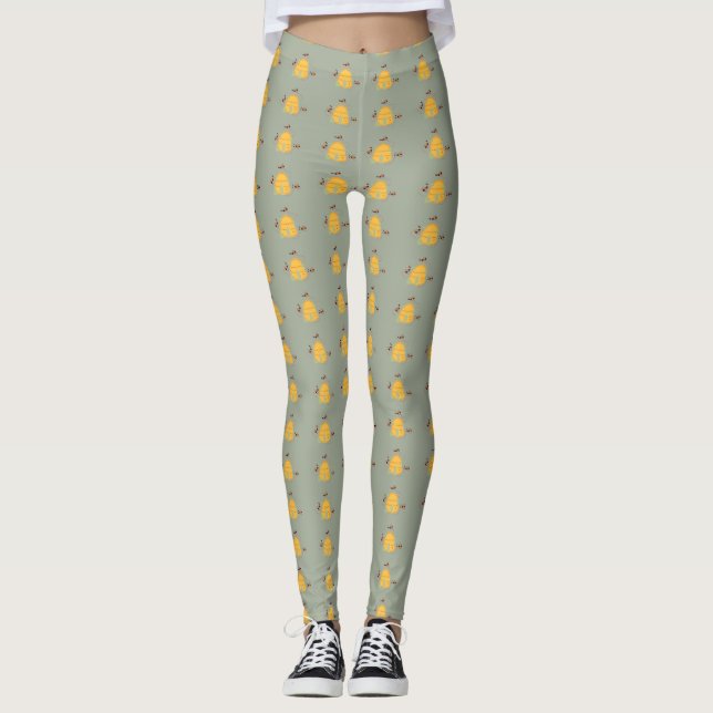 Buzz av Whimsical Bees Leggings (Framsida)