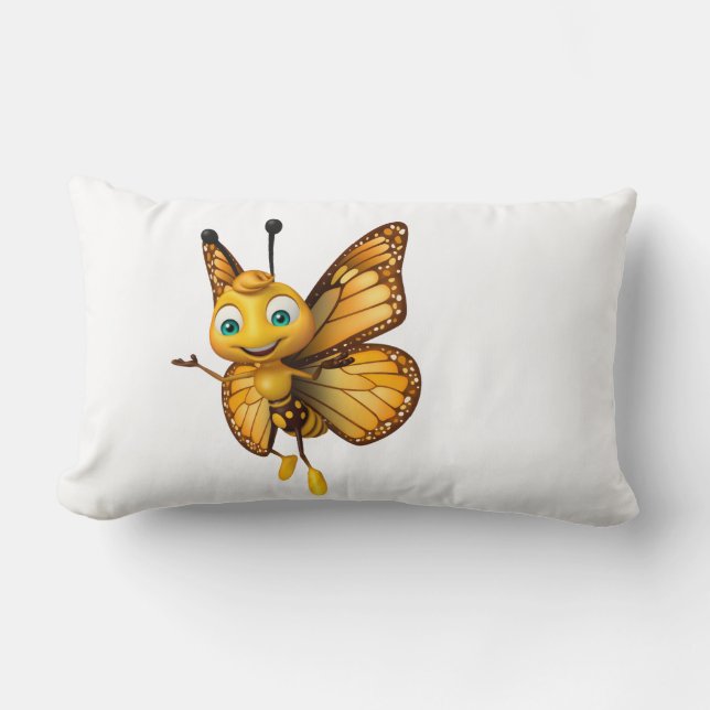 "Buzz & Bliss: The Enchanting Honeybee Pillow" Lumbarkudde (Framsida)