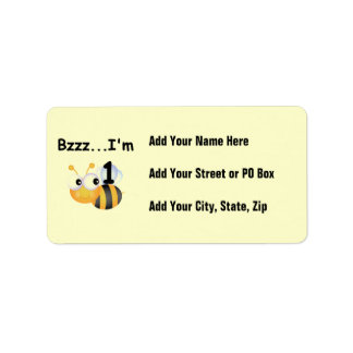 Buzz Bumblebee 1:a födelsedag T-shirts och gåvor Adressetikett