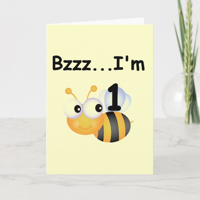 Buzz Bumblebee 1:a födelsedag T-shirts och gåvor Kort (Framsida)