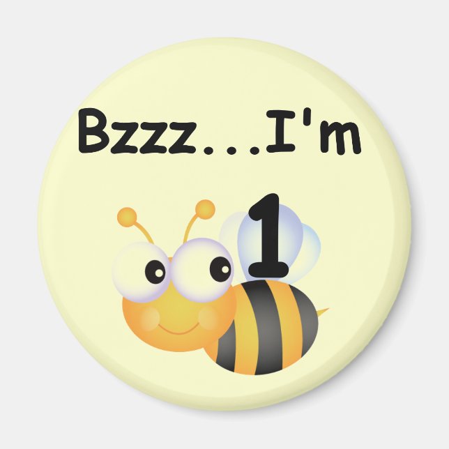 Buzz Bumblebee 1:a födelsedag T-shirts och gåvor Magnet (Framsidan)