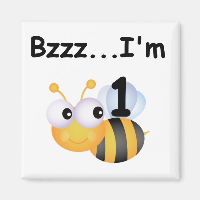 Buzz Bumblebee 1:a födelsedag T-shirts och gåvor Magnet (Framsidan)