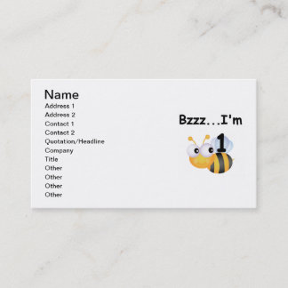Buzz Bumblebee 1:a födelsedag T-shirts och gåvor Visitkort
