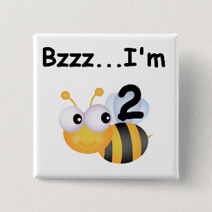 Buzz Bumblebee 2:a födelsedag T-shirts och present Knapp