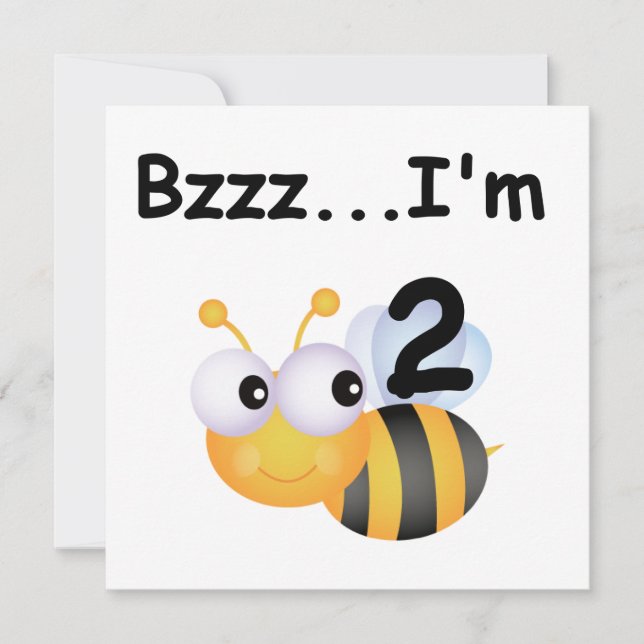 Buzz Bumblebee 2:a födelsedag T-shirts och present Kort (Framsida)