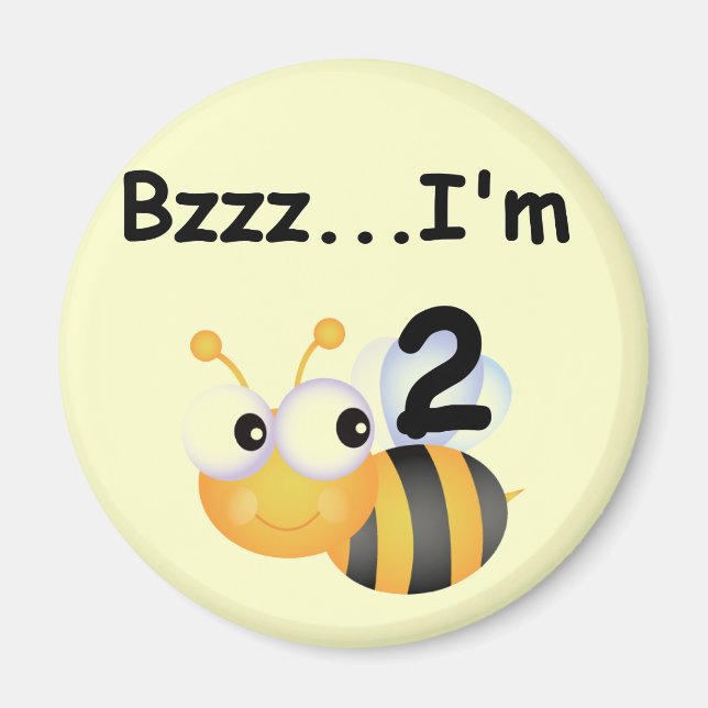 Buzz Bumblebee 2:a födelsedag T-shirts och present Magnet (Framsidan)