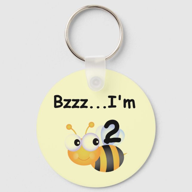 Buzz Bumblebee 2:a födelsedag T-shirts och present Nyckelring (Framsida)
