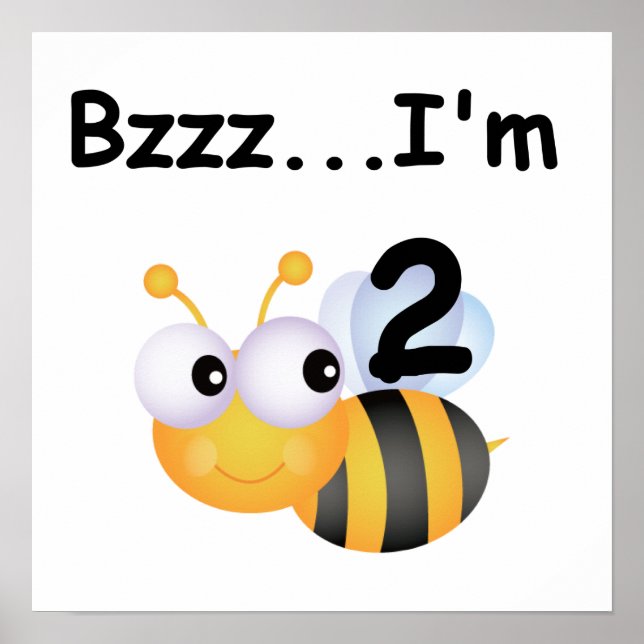Buzz Bumblebee 2:a födelsedag T-shirts och present Poster (Framsidan)