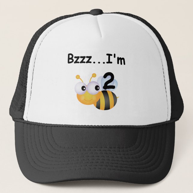 Buzz Bumblebee 2:a födelsedag T-shirts och present Truckerkeps (Framsida)