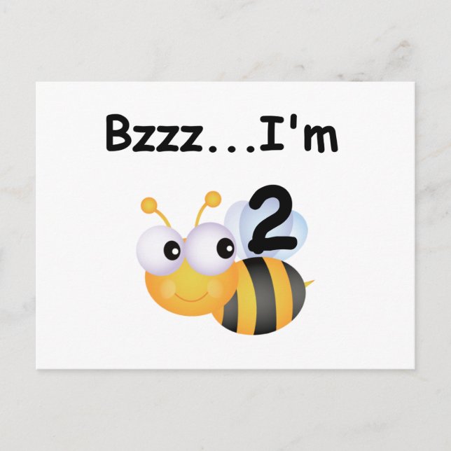 Buzz Bumblebee 2:a födelsedag T-shirts och present Vykort (Framsida)