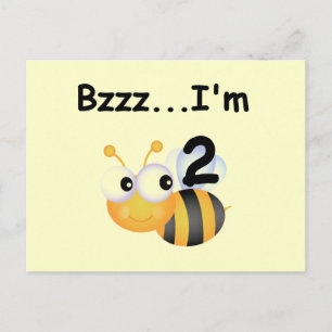 Buzz Bumblebee 2:a födelsedag T-shirts och present Vykort