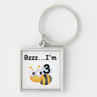 Buzz Bumblebee 3:e födelsedag T-shirts och present Fyrkantig Silverfärgad Nyckelring