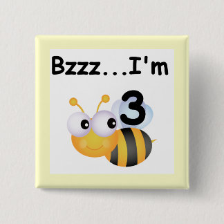 Buzz Bumblebee 3:e födelsedag T-shirts och present Knapp