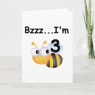 Buzz Bumblebee 3:e födelsedag T-shirts och present Kort