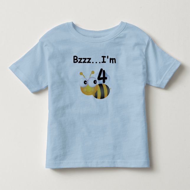 Buzz Bumblebee 4e födelsedagen T-shirts och presen (Framsida)