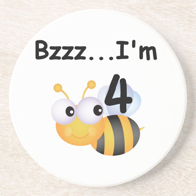 Buzz Bumblebee 4e födelsedagen T-shirts och presen Underlägg (Framsidan)