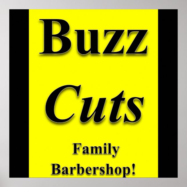 Buzz Cuts Family Barbershop Poster Matte (Framsidan)