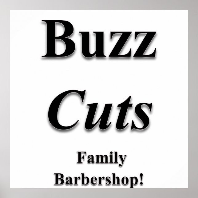 Buzz Cuts Family Barbershop Poster Matte (Framsidan)