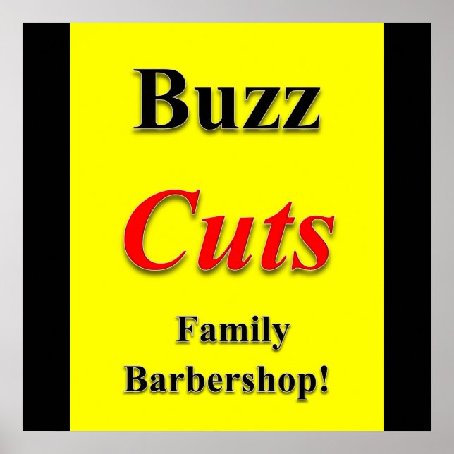 Buzz Cuts Family Barbershop Poster Matte (Framsidan)