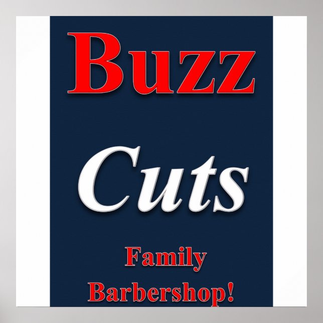 Buzz Cuts Family Barbershop Poster Matte (Framsidan)