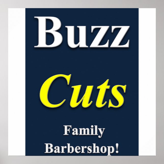 Buzz Cuts Family Barbershop Poster Matte (Framsidan)