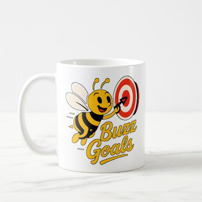 Buzz Goals Motivational Bee Kaffemugg (Vänster)
