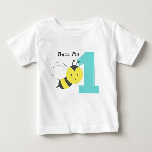 Buzz, jag är en första födelsedag, Cute Bee T Shirt (Framsida)