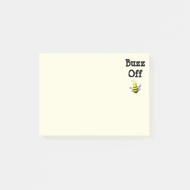 Buzz Off Bee Bumblebee Custom Text Post-it Block (Framsida)