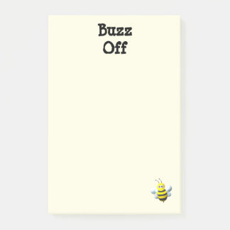 Buzz Off Bee Bumblebee Custom Text Post-it Block