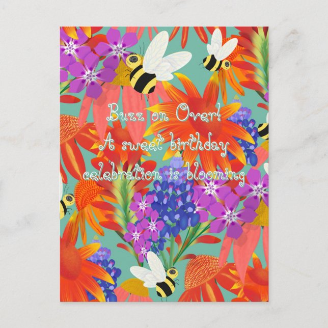 BuzzAmongBlooms_Editable Barn Vykort (Framsida)