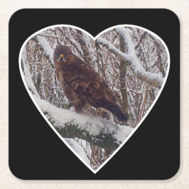 Buzzard på Snowy Gren i Heart Underlägg